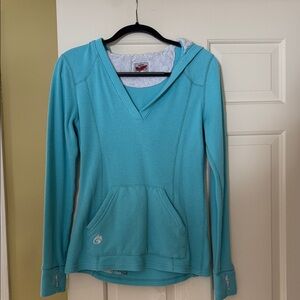 Aqua V-Neck Hoodie Sweatshirt